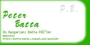 peter batta business card